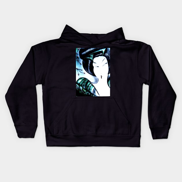 jade oriental midnight geisha Kids Hoodie by jacquline8689